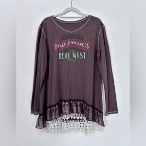 Double D Ranch Top Ranch Romances Tunic Lace Crochet